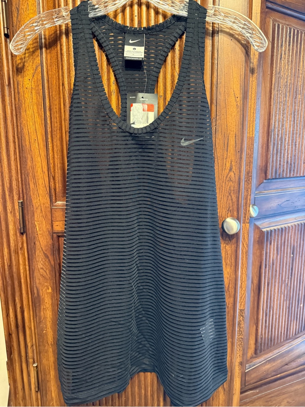 Nike Black Sheer Striped Racerback Tank Top